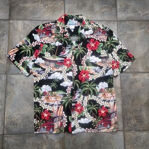 Vintage 90s RJC Ltd Hawaii Men's Small Tropical Floral Hawaiian Button Up Shirt